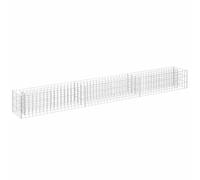 vidaXL Gabion Raised Bed - Galvanised Steel Garden Planter, Sturdy & Weather-Resistant, Easy to Assemble, Silver, Rectangular Flower Bed for Gardens & Patios