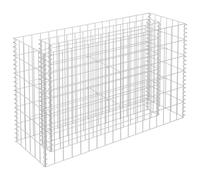 vidaXL Gabion Raised Bed - Galvanized Steel Garden Basket/Planter 90x60cm - Rectangular, Silver, Weather-Resistant for Outdoor/Patio