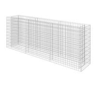 vidaXL Gabion Raised Bed in Galvanised Steel - Drawable, Robust Steel Planter for Garden or Patio - proof & Weather- - Silver, 270x50x100 cm