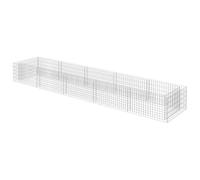 vidaXL Gabion Raised Bed in Galvanised Steel - Durable, proof and Weather-, Ideal for Gardens and Patios, High Load Capacity, DIY Assembly Required, Silver Colour