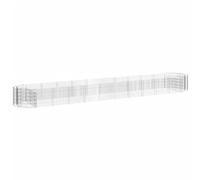 vidaXL Gabion Raised Bed in Oval Design - Weather-Resistant Galvanised Iron Garden Bed for Holding Rocks or Gravel - Flower Bed with Silver Finish (600x100x50 cm, Silver Metal)