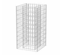 vidaXL Gabion Raised Bed in Weather-Resistant Galvanised Steel - Mesh Grid Design with High Load Capacity - Silver, 50x50x100 cm - Suitable for Garden, Lawn and Patio