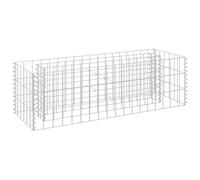 vidaXL Gabion Raised Bed - Rectangular Silver Plant Bed - Galvanised Steel Garden/Patio Dborder - 90x30x30 cm - Weather-Resistant/Rustproof - Easy to Assemble