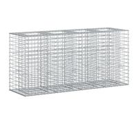 Gabion Raised Bed Silver Galvanised Steel Privacy Planter Fence Panels vidaXL