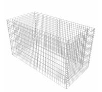 vidaXL Gabion Raised Bed Steel 180x90x100cm Silver Garden Landscaping Rock