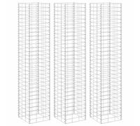 vidaXL 3x Gabion Raised Beds Iron Garden Patio Gabion Basket Planter Wall