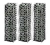 vidaXL Gabion Set - 3 pcs, Galvanised Steel Wire, 25 x 100 cm - Rust-Proof, Weather-Resistant, for Landscape Design/Retaining Walls