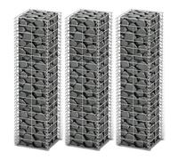 vidaXL Gabion Set 3 pcs Galvanised Wire 25 x 25 x 100 cm