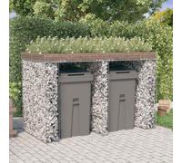 vidaXL Gabion Wall for Garbage Bin 192x91x120 cm Galvanised Iron UK