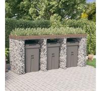 vidaXL Gabion Wall for Garbage Bin 270x91x120 cm Galvanised Iron