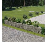 vidaXL Gabion Wall Galvanised Steel 450x30x50 cm UK