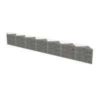 vidaXL Gabion Wall Galvanised Steel 450x30x50cm Stone Basket Raised Bed Cage