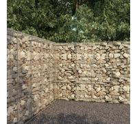 Gabion Wall with Cover Galvanised Steel 300x50x200cm Retaining vidaXL