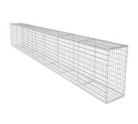 vidaXL Gabion Wall with Cover Galvanised Steel - Weather-Resistant Structure for Outdoor Landscape Design, High Load Capacity, Silver, 600x50x100 cm