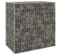 Gabion Wall with Covers Outdoor Cage Retaining Wall Galvanised Steel vidaXL