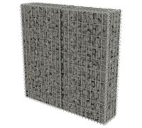 vidaXL Gabion Wall with Covers Galvanised Steel 100x20x100cm Stone Basket Cage