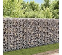 vidaXL Gabion Wall with Covers Galvanised Steel 20x20x100 cm