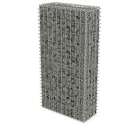 vidaXL Gabion Wall with Covers, Galvanised Steel, Durable and Rustproof, Easy to Assemble, Ideal for Landscape Design - 50x20x100 cm, Silver