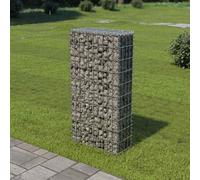 vidaXL Gabion Wall with Covers Galvanised Steel 50x20x100 cm UK