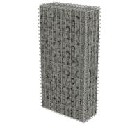 vidaXL Gabion Wall with Covers Galvanised Steel 50x20x100cm Stone Basket Cage