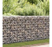 vidaXL Gabion Wall with Covers Galvanised Steel 60 cm Stone Barrier Outdoor