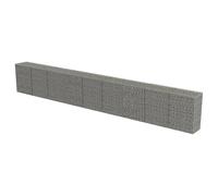 vidaXL Gabion Wall with Covers Galvanised Steel 900x50x100cm Stone Basket