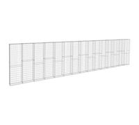 vidaXL Gabion Wall With Covers Galvanised Steel 900X50X200cm