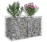 vidaXL Gabions Raised Bed Silver 100 x 50 x 60 cm, Galvanised Steel, Garden Fence, Rectangular Outdoor Barriers, Privacy Panels, Durable Fence Hardware for Landscapes and Property Boundaries