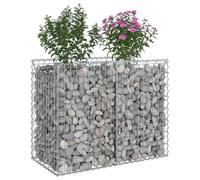 vidaXL Gabions Raised Bed Silver 100 x 50 x 80 cm, Galvanised Steel, Garden Fence, Rectangular Outdoor Barriers, Privacy Panels, Durable Fence Hardware for Landscapes and Property Boundaries