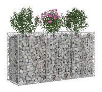 vidaXL Gabions Raised Bed Silver 150 x 50 x 80 cm, Galvanised Steel, Garden Fence, Rectangular Outdoor Barriers, Privacy Panels, Durable Fence Hardware for Landscapes and Property Boundaries