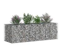 vidaXL Gabions Raised Bed Silver 180 x 60 x 55 cm Galvanised Steel Garden Rectangular Classic Durable Privacy Screen Panels Outdoor Protection Property Border Outdoor