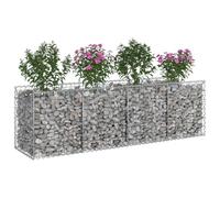 vidaXL Gabions Raised Bed Silver 200 x 50 x 60 cm, Galvanised Steel, Garden Fence, Rectangular Outdoor Barriers, Privacy Panels, Durable Fence Hardware for Landscapes and Property Boundaries