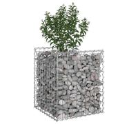vidaXL Gabions Raised Bed Silver 50 x 50 x 60 cm, Galvanised Steel, Garden Fence, Rectangular Outdoor Barriers, Privacy Panels, Durable Fence Hardware for Landscapes and Property Boundaries