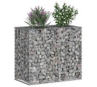 vidaXL Gabions Raised Bed Silver 90 x 50 x 80 cm Galvanised Steel Garden Rectangular Classic Durable Privacy Screen Panels Outdoor Protection Property Border Outdoor