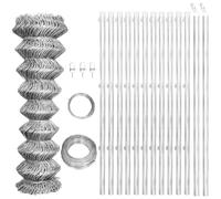 vidaXL Galvanised Chain Link Fence 25x0.8m with Posts Garden Fencing Barrier