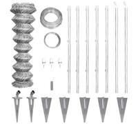 vidaXL Galvanised Chain-Link Fence with Anchor Spike for Post 15x1.25m Barrier