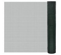 vidaXL Galvanised Chicken Wire Fence with PVC Coating - Forest Green Wire Mesh for Fencing and Animal Enclosures - 10x1 Meter