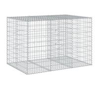 vidaXL Galvanised Iron Gabion Basket with Cover 150x100x100 cm - Rust Resistant Outdoor Metal Cage, Retaining Wall, Decorative Structure