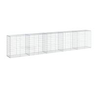 vidaXL Gabion Basket with Cover 500x50x100 cm Galvanised Iron, Silver