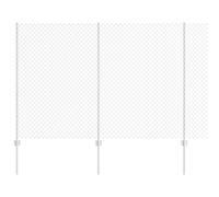 vidaxl galvanised Steel Chain Link Fence Set - 1.6x10 m Silver - Outdoor Garden pet Barrier kit with 10 u Posts
