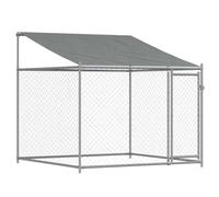 (1 door, 2 x 2 x 2 m) vidaXL Dog Cage Dog Kennel Outdoor Dog Crate Pet House Grey Galvanised Steel