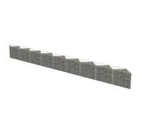 vidaXL Galvanised Steel Gabion Wall 630x30x50 cm - Stone Basket Raised Bed Cage (143574)