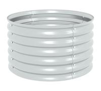 vidaXL Galvanised Steel Garden Raised Bed for Outdoor - Silver Planter Box, Weather-Resistant, Spacious - Ideal for Flowers, Herbs, Vegetables - DIY Assembly, 80x80x44 cm