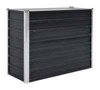 vidaXL Galvanised Steel Garden Raised Bed - Large, Deep Anthracite Outdoor Planter Pot - Ideal for Plants, Vegetables, Herbs and Flowers -