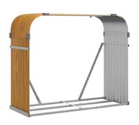 vidaXL Log Holder Wood Look 120x45x100 cm Galvanised Steel