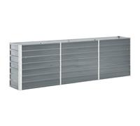 vidaXL Galvanised Steel Planter 240 x 40 x 77 cm Grey