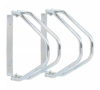 vidaXL Galvanised Steel Wall Mounted Bicycle Stands 2 pcs - Adjustable Bike Rack, Corrosion-Resistant, for Indoor/Outdoor Cycling Storage