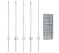 vidaXL Galvanized Steel Garden Fence Set | UV Resistant Metal Outdoor Fence Contains Only 1 Roll Durable Rectangular Design for Property Border Barrier Rust Industrial Style Space Divider