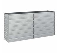 vidaXL Garden Raised Bed 160x40x77 cm Galvanized Steel Silver
