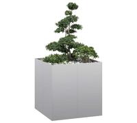 vidaXL galvanized steel planter 80x80x80 cm - outdoor plant pot stand/raised bed for garden/patio/balcony - spacious & durable with stylish decor appeal